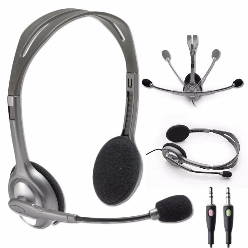 LOGITECH H110 sive slušalke z mikrofonom