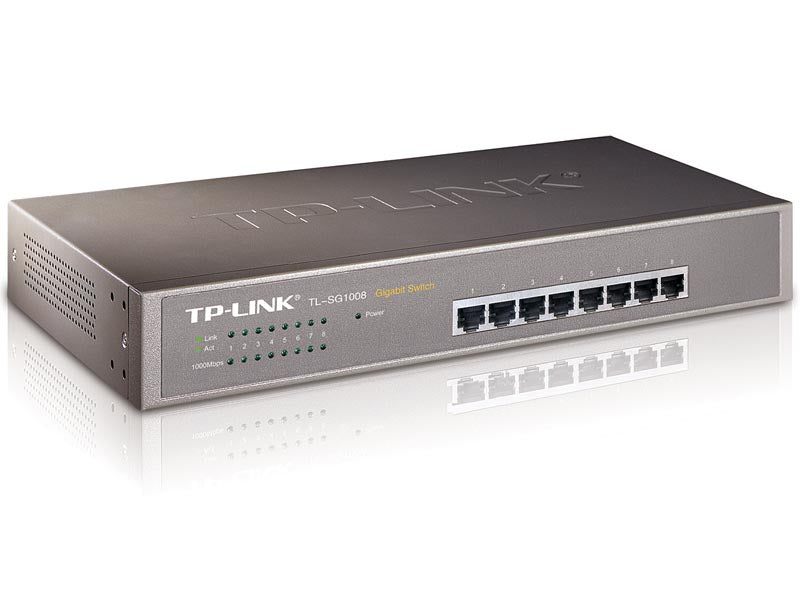 TP-LINK TL-SG1008 8-portno gigabitno RJ45 mrežno stikalo za namestitev v omaro