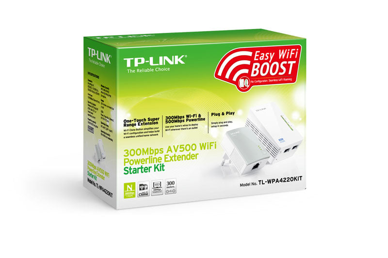 TP-LINK TL-WPA4220KIT AV600 300Mbps brezžični powerline starter kit adapter