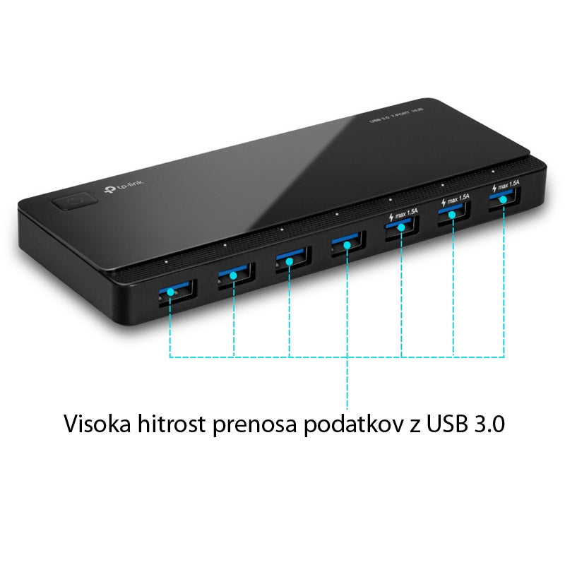 TP-LINK UH700 7-portni USB 3.0 zunanji USB hub z napajanjem