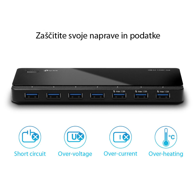 TP-LINK UH700 7-portni USB 3.0 zunanji USB hub z napajanjem
