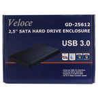INTER-TECH GD-25612 Veloce USB 3.0 za disk 6,35cm (2,5") črno zunanje ohišje