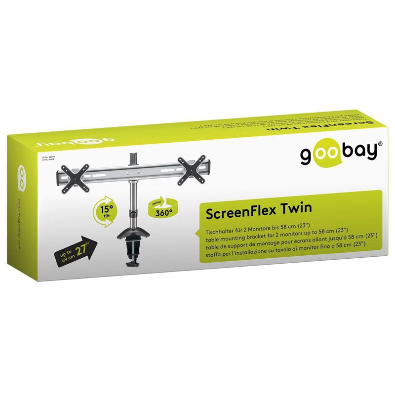 GOOBAY ScreenFlex Twin 58cm 23" namizni nosilec za dva monitorja