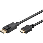 GOOBAY DisplayPort (M) na HDMI (M) 4K 30Hz 2m pozlačen črn kabel