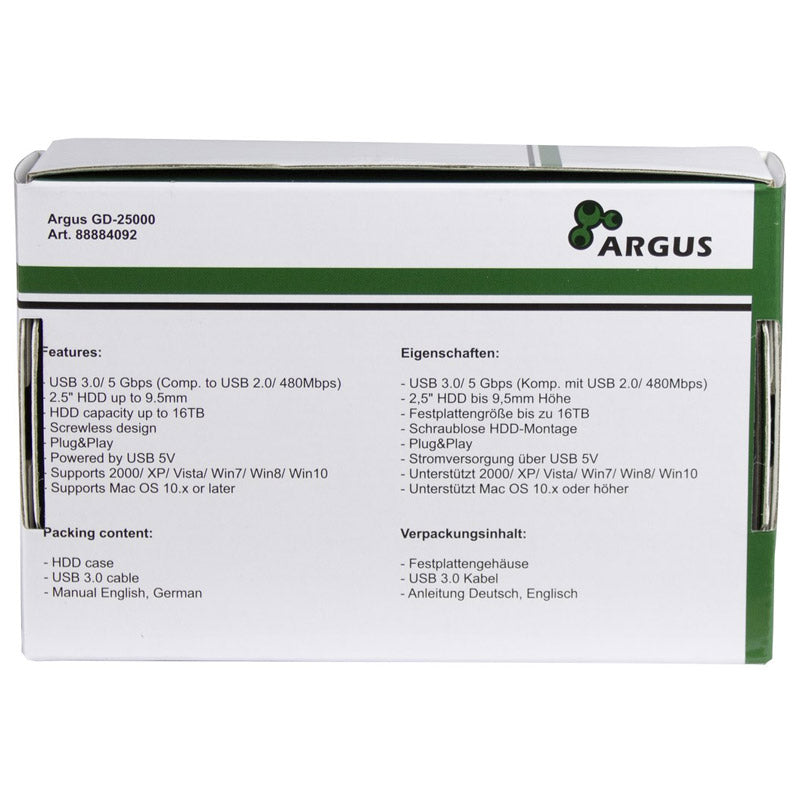 INTER-TECH Argus GD-25000 2,5'' prozorno ohišje za disk