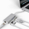 GOOBAY USB-C / RJ45 + HDMI + 2xUSB 3.0 + USB-C + SD srebrna priklopna postaja