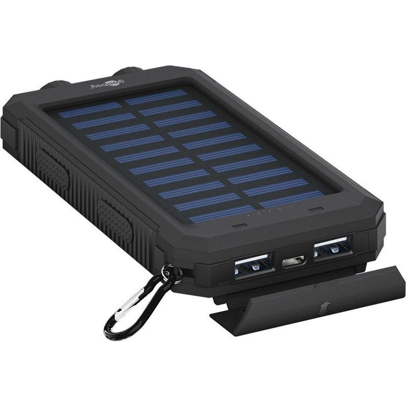 GOOBAY PowerBank 8.0 na sončne celice svetilka 8000 mAh črna prenosna baterija