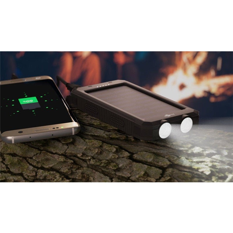 GOOBAY PowerBank 8.0 na sončne celice svetilka 8000 mAh črna prenosna baterija