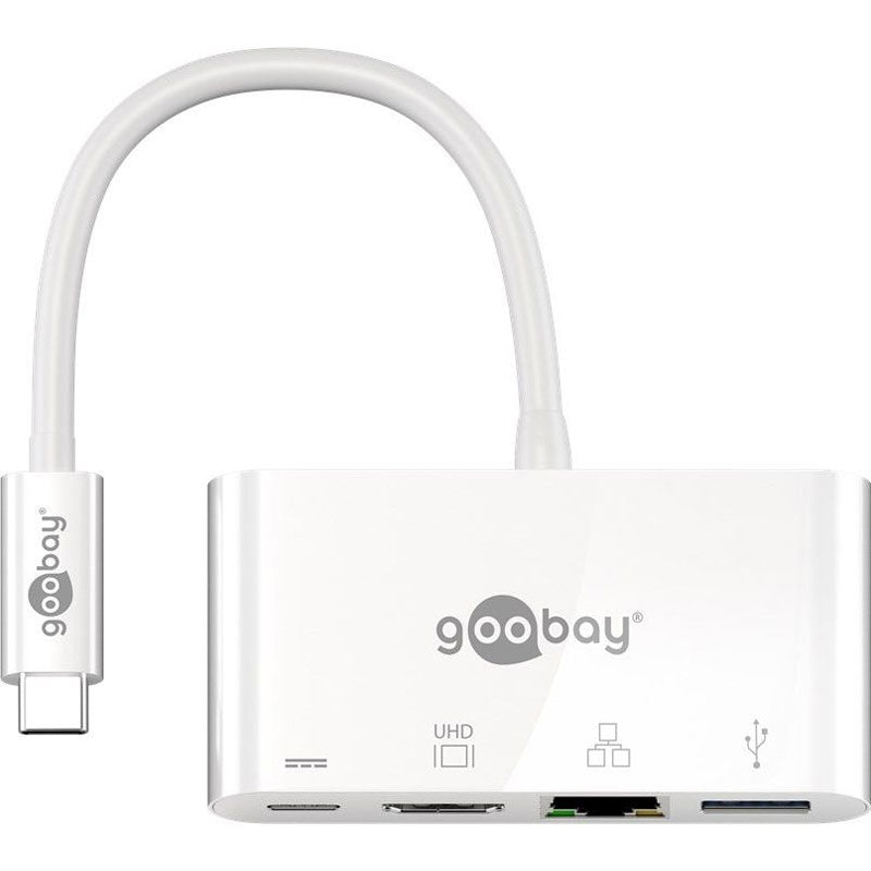 GOOBAY USB-C / 3x USB + HDMI + Ethernet bela priklopna postaja