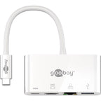GOOBAY USB-C / 3x USB + HDMI + Ethernet bela priklopna postaja
