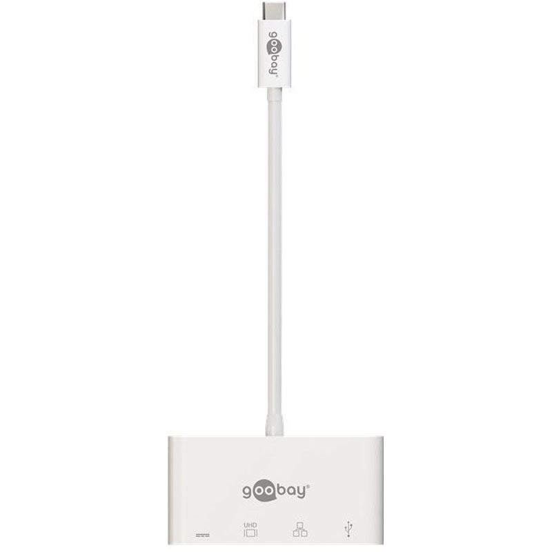 GOOBAY USB-C / 3x USB + HDMI + Ethernet bela priklopna postaja
