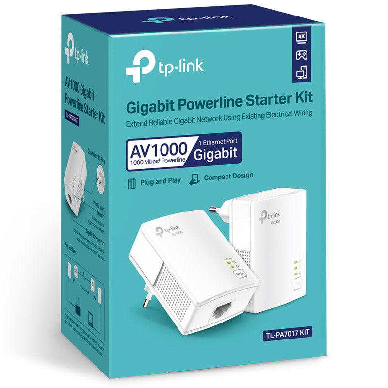 TP-LINK TL-PA7017 KIT AV1000 gigabit powerline starter kit adapter