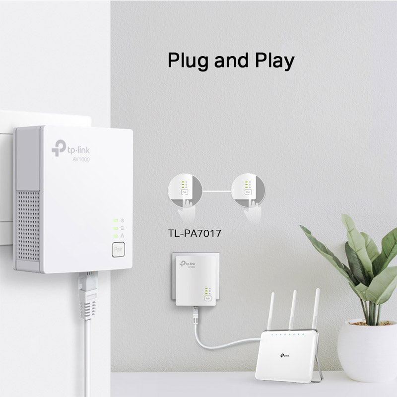 TP-LINK TL-PA7017 KIT AV1000 gigabit powerline starter kit adapter