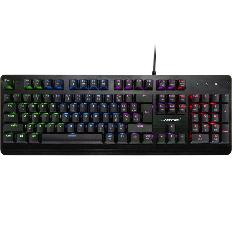 INTER-TECH Nitrox NK-2000ME žična RGB mehanična DE tisk gaming tipkovnica