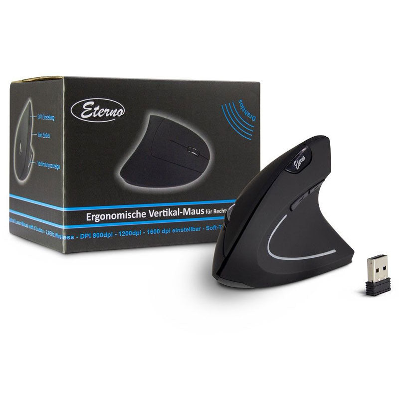 INTER-TECH Eterno KM-206R USB brezžična optična vertikalna miška za desničarje