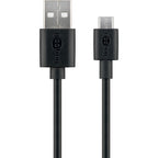 GOOBAY USB (Type A) na microUSB (Type B) 0,5m črn polnilni kabel