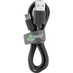GOOBAY USB 2.0 (M) na microUSB (Type B) 1m črn polnilni kabel