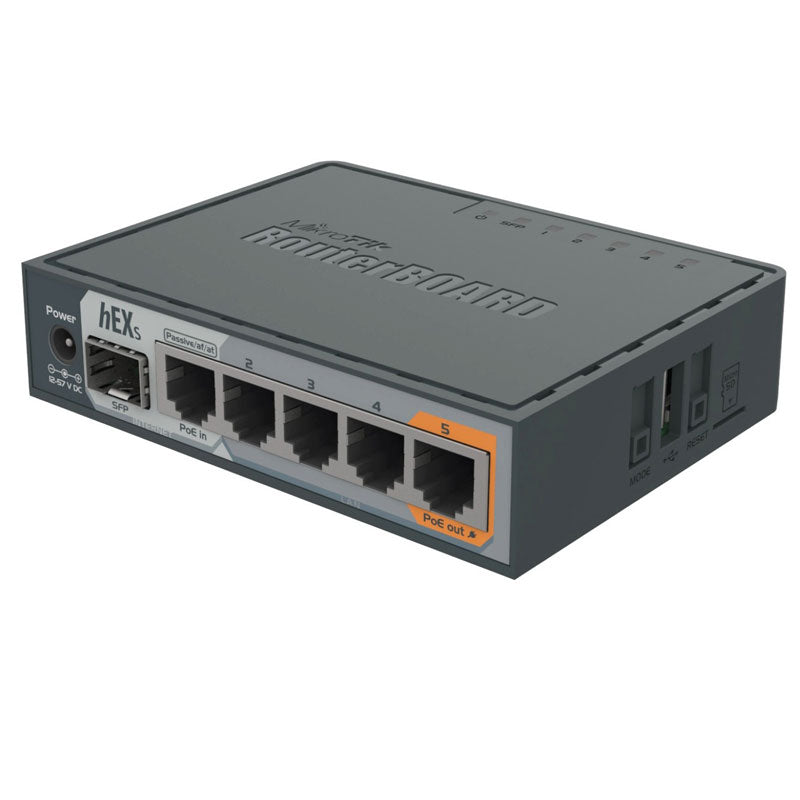 MIKROTIK hEX S RB760iGS 5-port SFP/PoE Gigabit usmerjevalnik-router