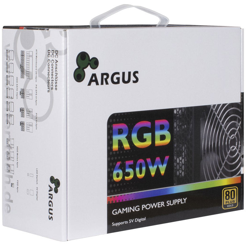 INTER-TECH Argus RGB-650W CM II 80Plus Gold modularni ATX napajalnik