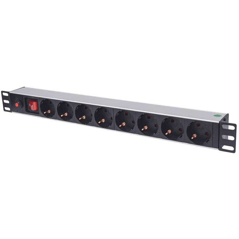 INTELLINET 19" Rackmount 1U 3m 8 vtičnic za omrežne omare prenapetostna zaščita razdelilec