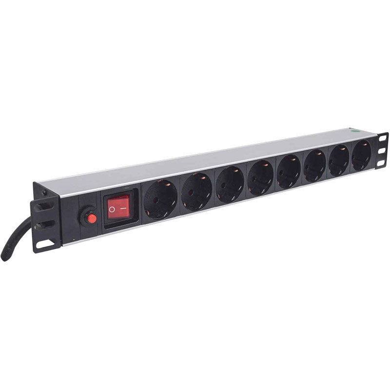 INTELLINET 19" Rackmount 1U 3m 8 vtičnic za omrežne omare prenapetostna zaščita razdelilec