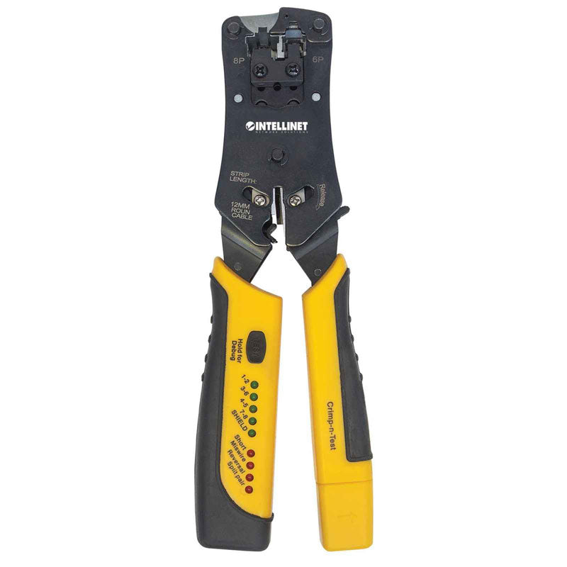 INTELLINET Universal 2-in-1 (RJ45, RJ11, RJ12, RJ22) Modular Connector Crimping Tool