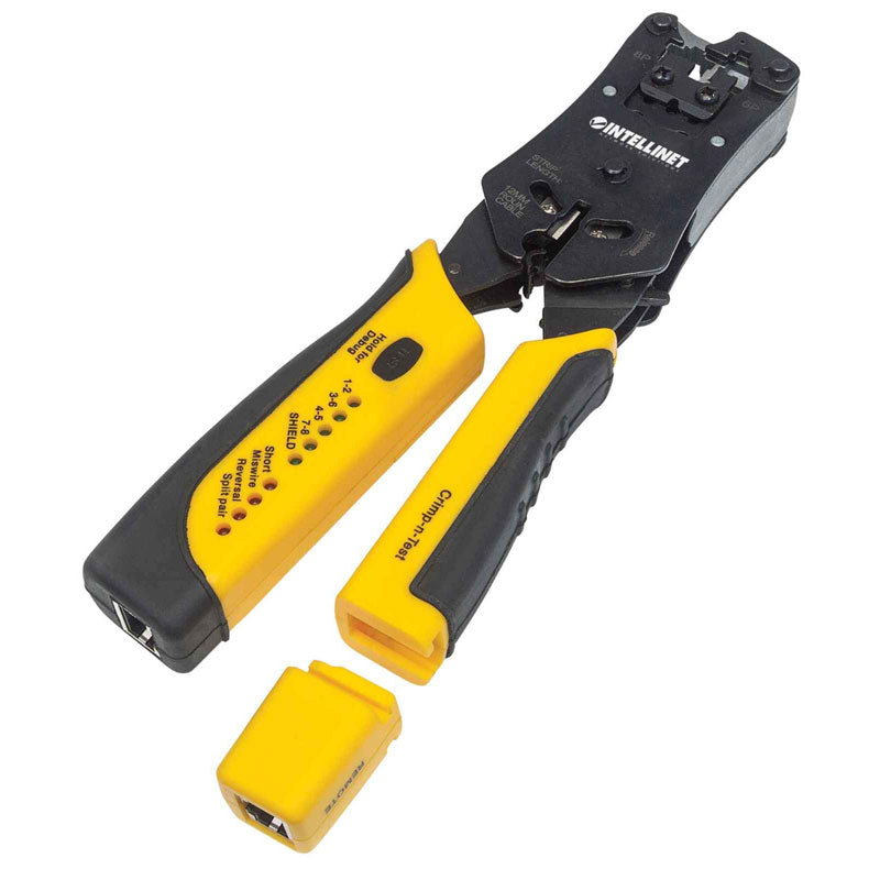 INTELLINET Universal 2-in-1 (RJ45, RJ11, RJ12, RJ22) Modular Connector Crimping Tool