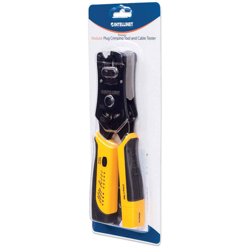 INTELLINET Universal 2-in-1 (RJ45, RJ11, RJ12, RJ22) Modular Connector Crimping Tool