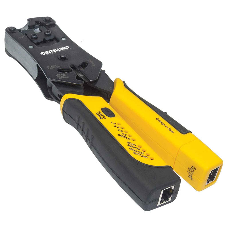 INTELLINET Universal 2-in-1 (RJ45, RJ11, RJ12, RJ22) Modular Connector Crimping Tool