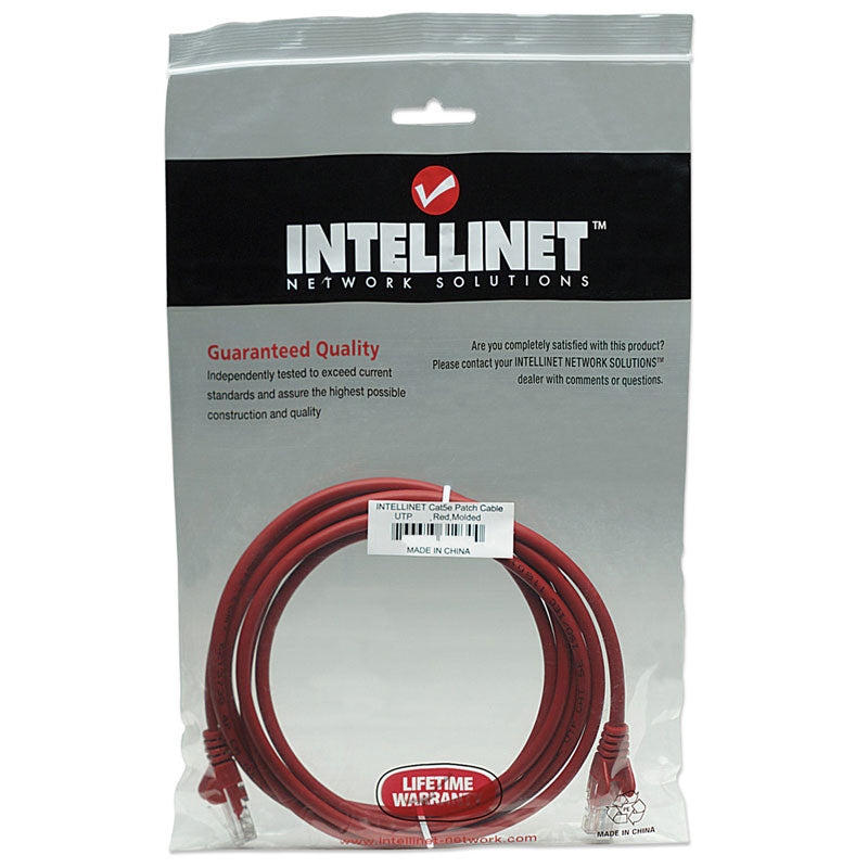 INTELLINET CAT5e UTP 1m rdeči mrežni priključni patch kabel