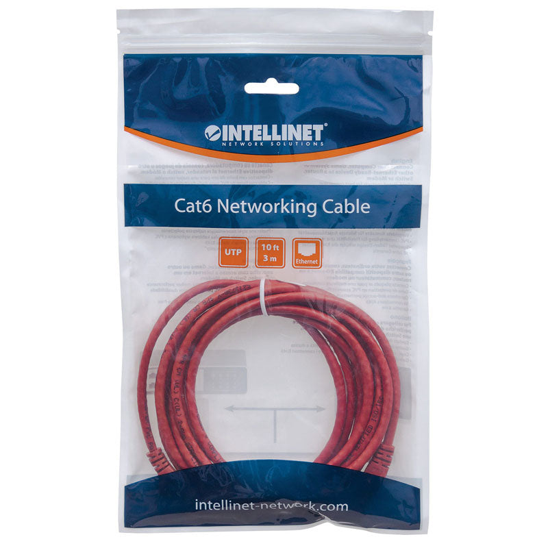INTELLINET CAT5e UTP 3m rdeči mrežni priključni patch kabel