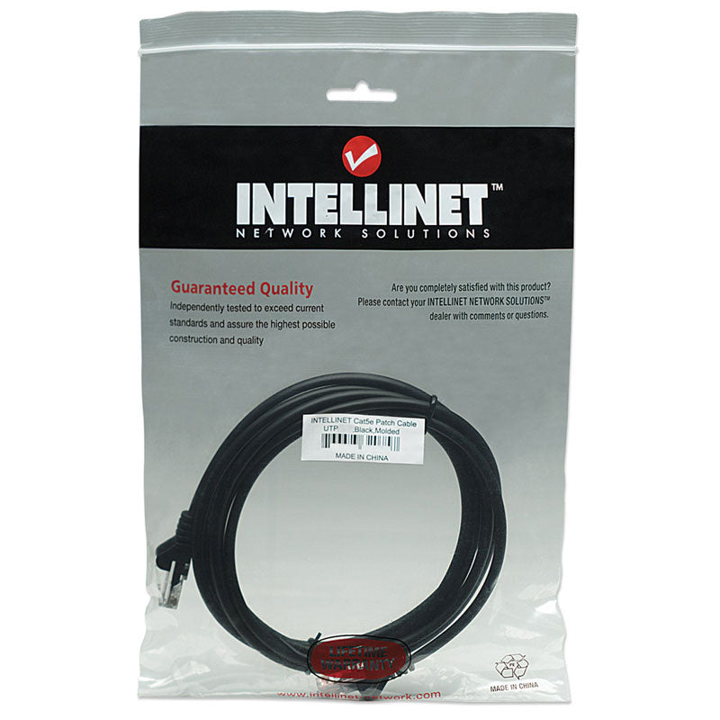 INTELLINET CAT5e UTP 5m črn mrežni priključni patch kabel