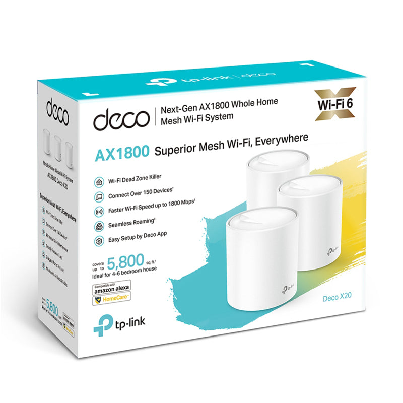 TP-LINK Deco X20 AX1800 Wi-Fi6 Mesh 3-paket dostopnih točk-AP