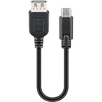 GOOBAY USB-C (M) na USB A (Ž) (USB 3.0) 0,2 m črn polnilni in sync kabel