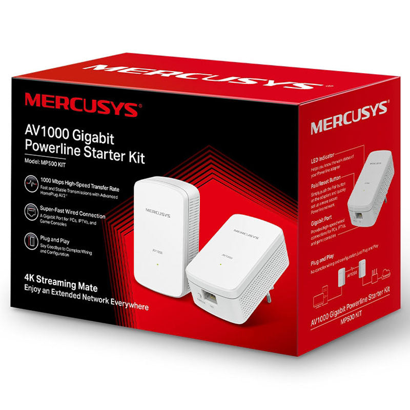 MERCUSYS MP500 KIT AV1000 Gigabit Powerline Starter kit