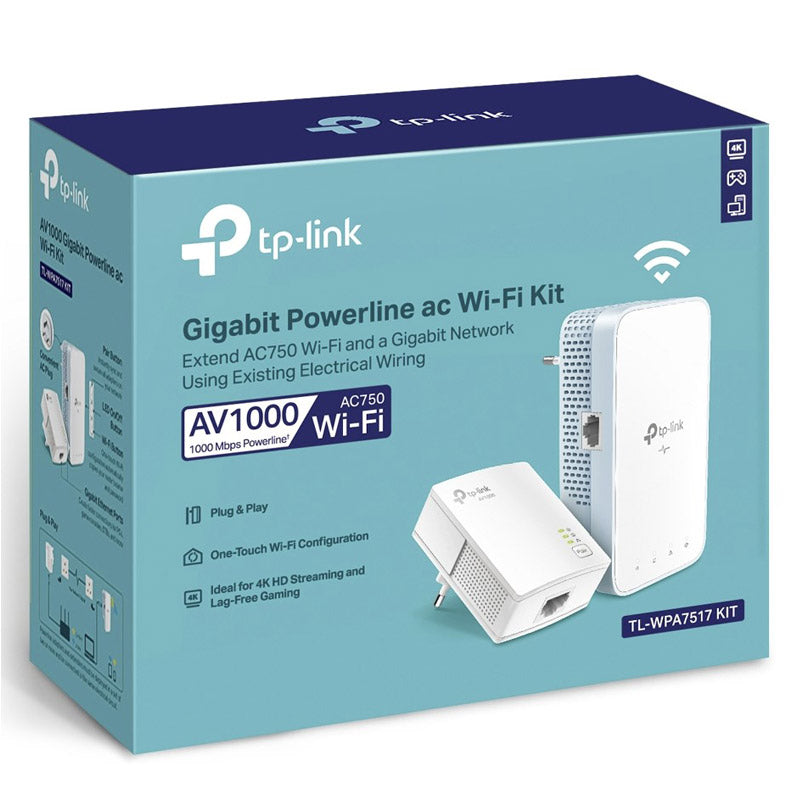 TP-LINK TL-WPA7517 AV1000 KIT (TL-WPA7517 & TL-PA7017) Gigabit Powerline AC brezžični komplet ojačevalcev extender