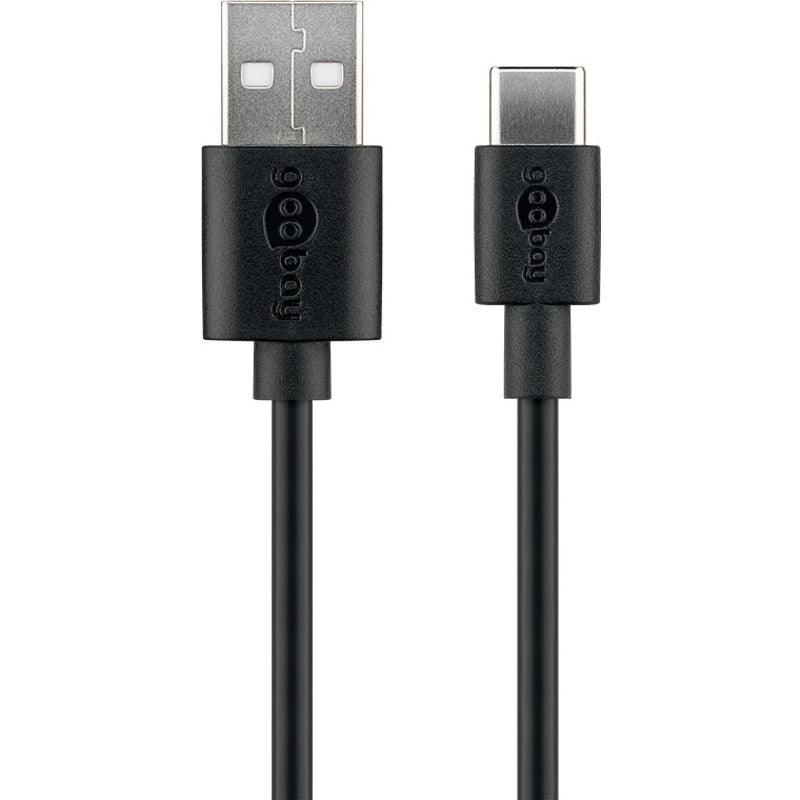 GOOBAY USB-C na USB-A 2.0 (M) 1m črn polnilni in sync kabel