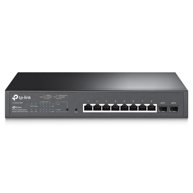 TP-LINK JetStream TL-SG2210MP 10-portno gigabitno (8x PoE+) RJ45 2x Gigabit SFP Smart mrežno stikalo