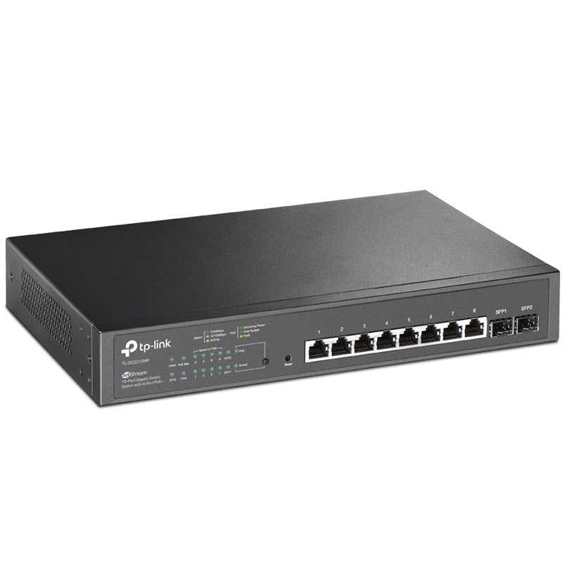 TP-LINK JetStream TL-SG2210MP 10-portno gigabitno (8x PoE+) RJ45 2x Gigabit SFP Smart mrežno stikalo