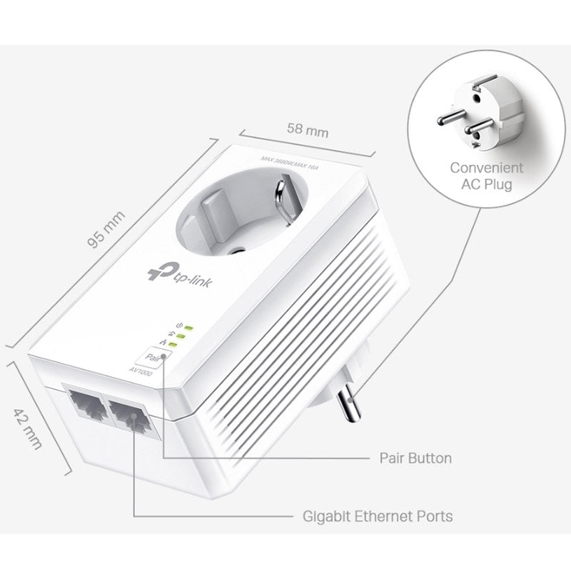 TP-LINK TL-PA7027P KIT AV1000 powerline starter kit adapter