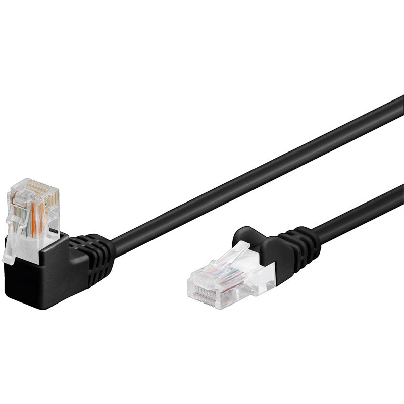 GOOBAY U/UTP CAT 5e kotni 90° m črn patch kabel