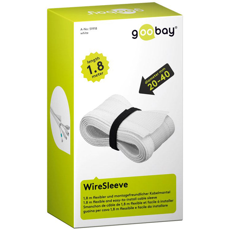 GOOBAY 1,8m fleksibilni WireSleeve beli urejevalnik kablov