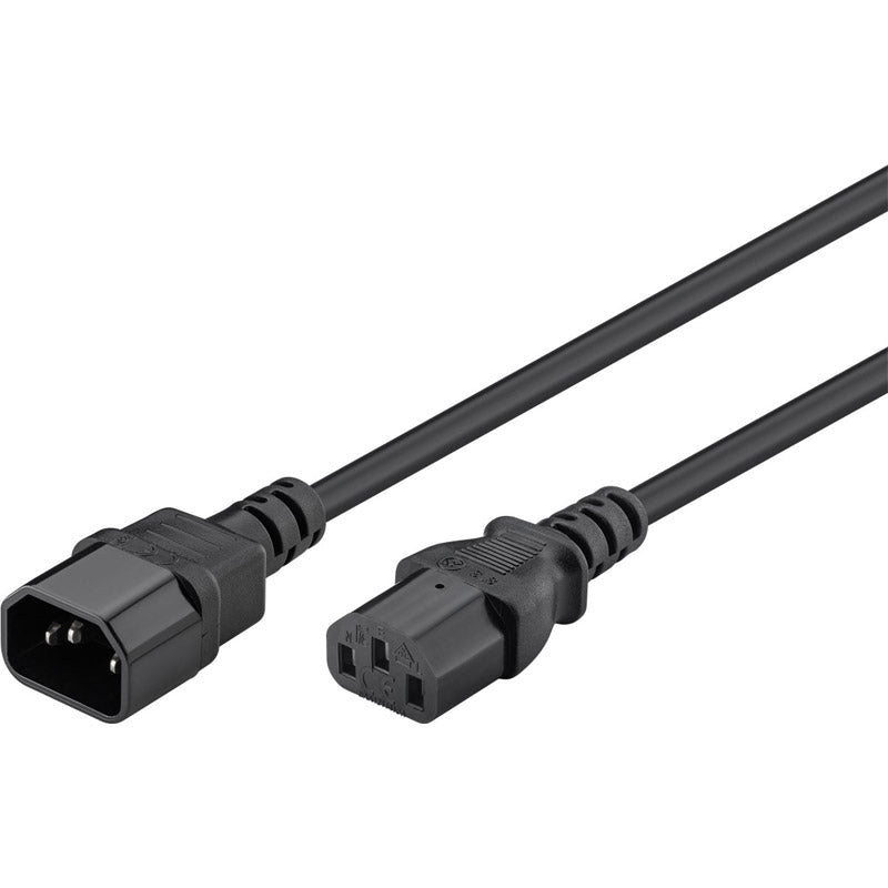 GOOBAY 1,5m črn C14/ C13 podalšek za napajalni kabel