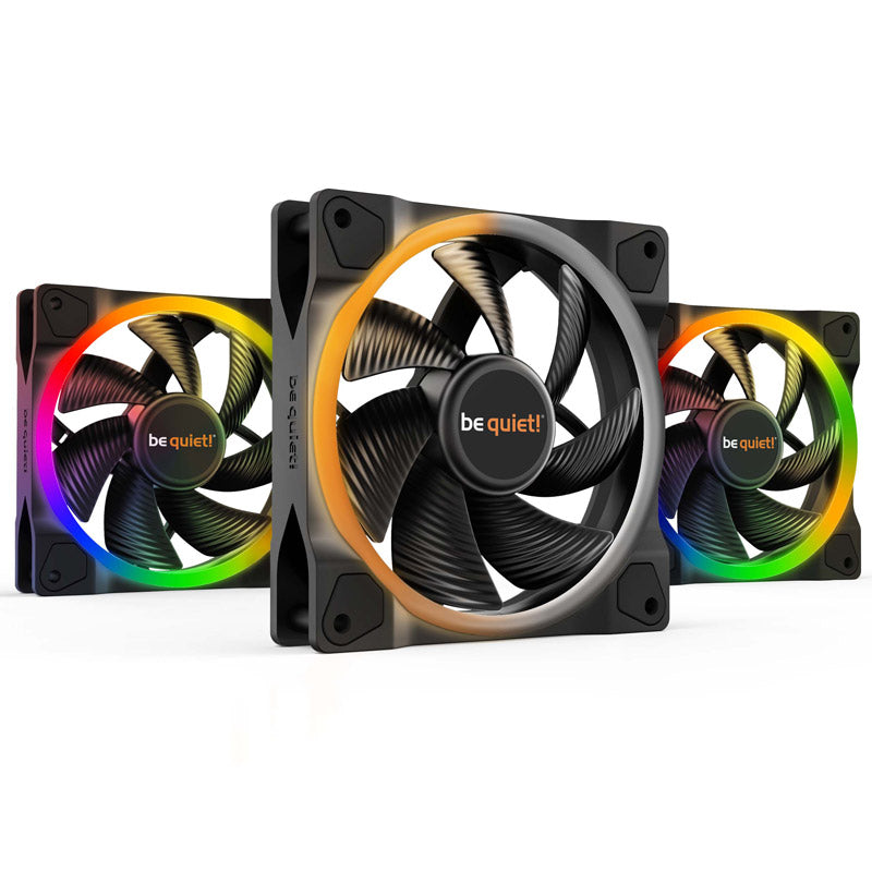 BE QUIET! LIGHT WINGS (BL076) trojni paket RGB 120mm 4-pinski PWM ventilator