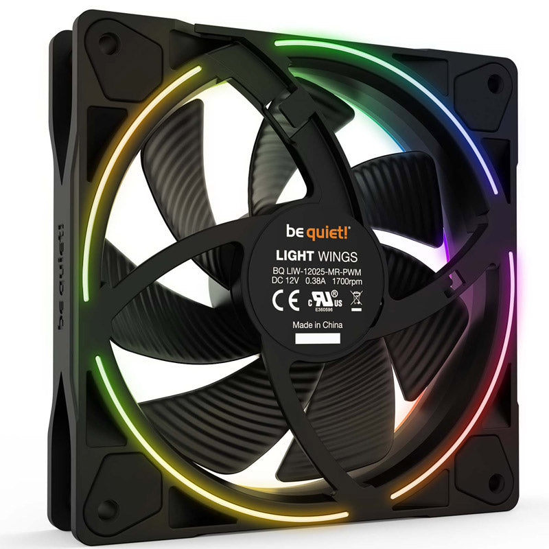 BE QUIET! LIGHT WINGS (BL076) trojni paket RGB 120mm 4-pinski PWM ventilator