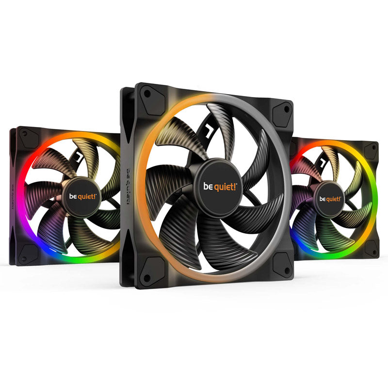 BE QUIET! LIGHT WINGS (BL078) trojno pakiranje RGB 140 mm 4-pinski PWM ventilator