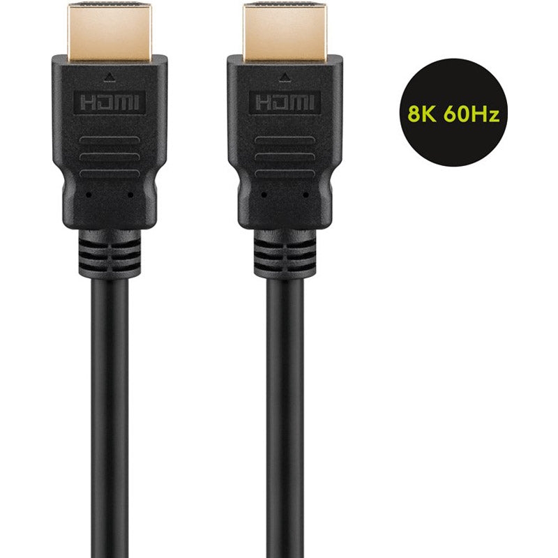 GOOBAY Ultra High Speed ​​HDMI (M/M) 2.1 8K 60Hz 3m z Ethernet pozlačen črn kabel