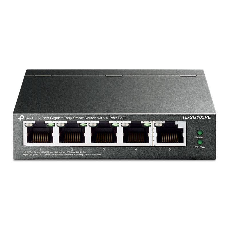 TP-LINK TL-SG105PE 5-vratno gigabitno (4x PoE+) RJ45 Easy Smart mrežno stikalo