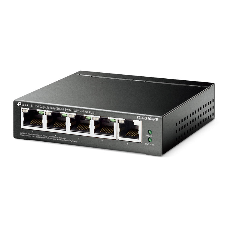 TP-LINK TL-SG105PE 5-vratno gigabitno (4x PoE+) RJ45 Easy Smart mrežno stikalo