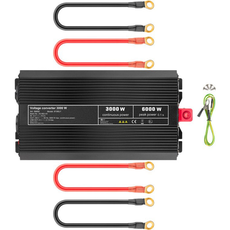 GOOBAY 12V-230V DC/AC USB-5V 3000W pretvornik inverter napajalnik